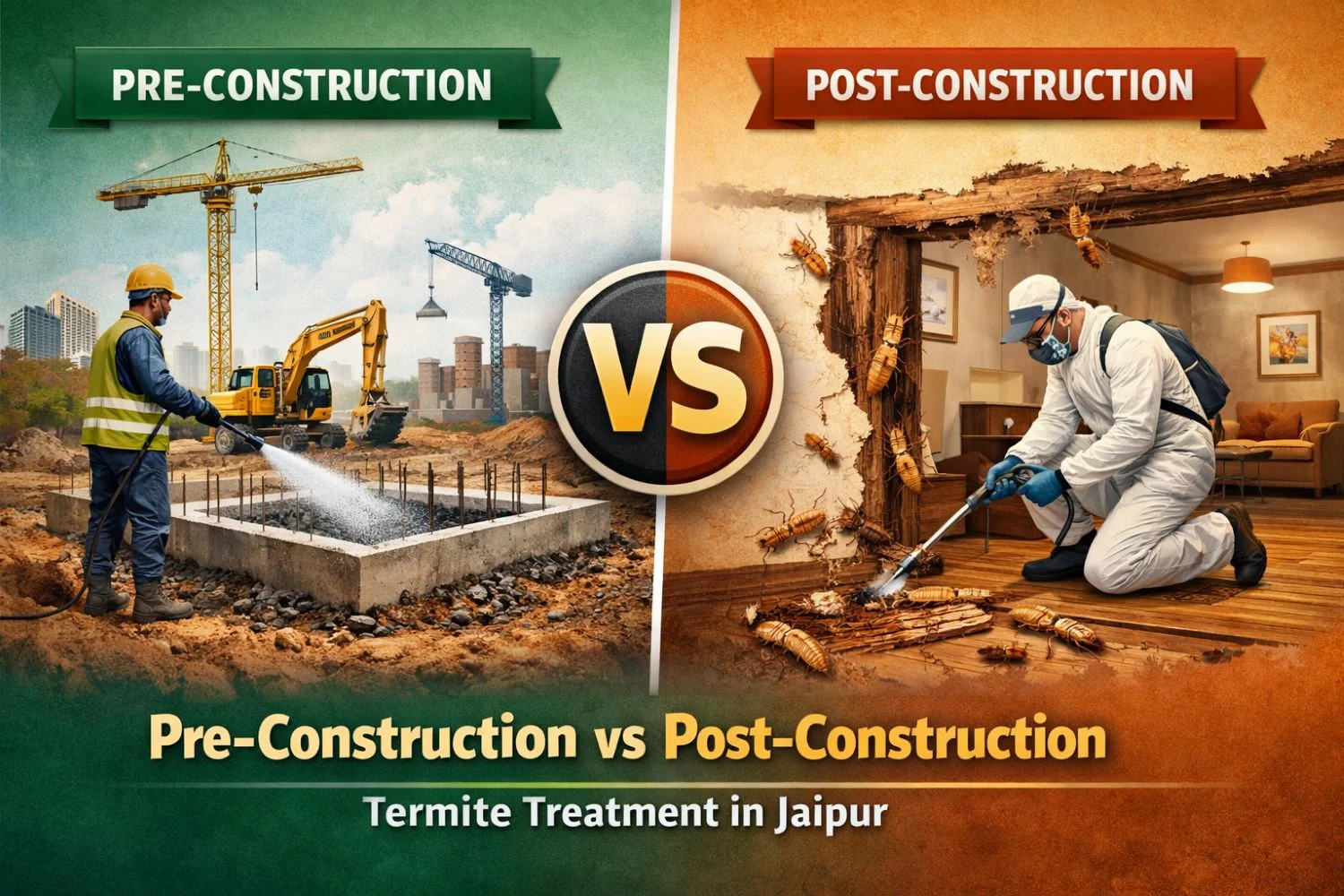 Pre-Construction vs Post-Construction Termite Treatment in Jaipur